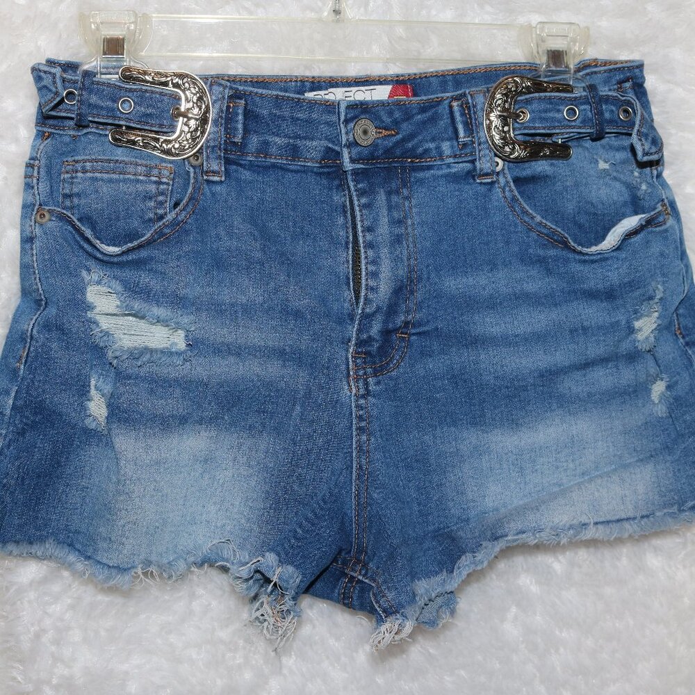Project Rebel denim size 7 juniors distressed shorts